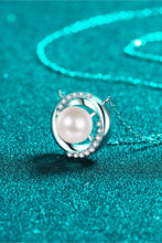 Load image into Gallery viewer, Moissanite Pearl Rhodium-Plated Necklace Ti Amo I love you
