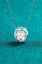 Load image into Gallery viewer, Moissanite Pearl Rhodium-Plated Necklace Ti Amo I love you
