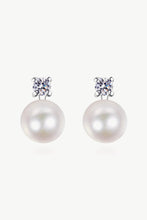 Load image into Gallery viewer, Moissanite Pearl Stud Earrings Ti Amo I love you
