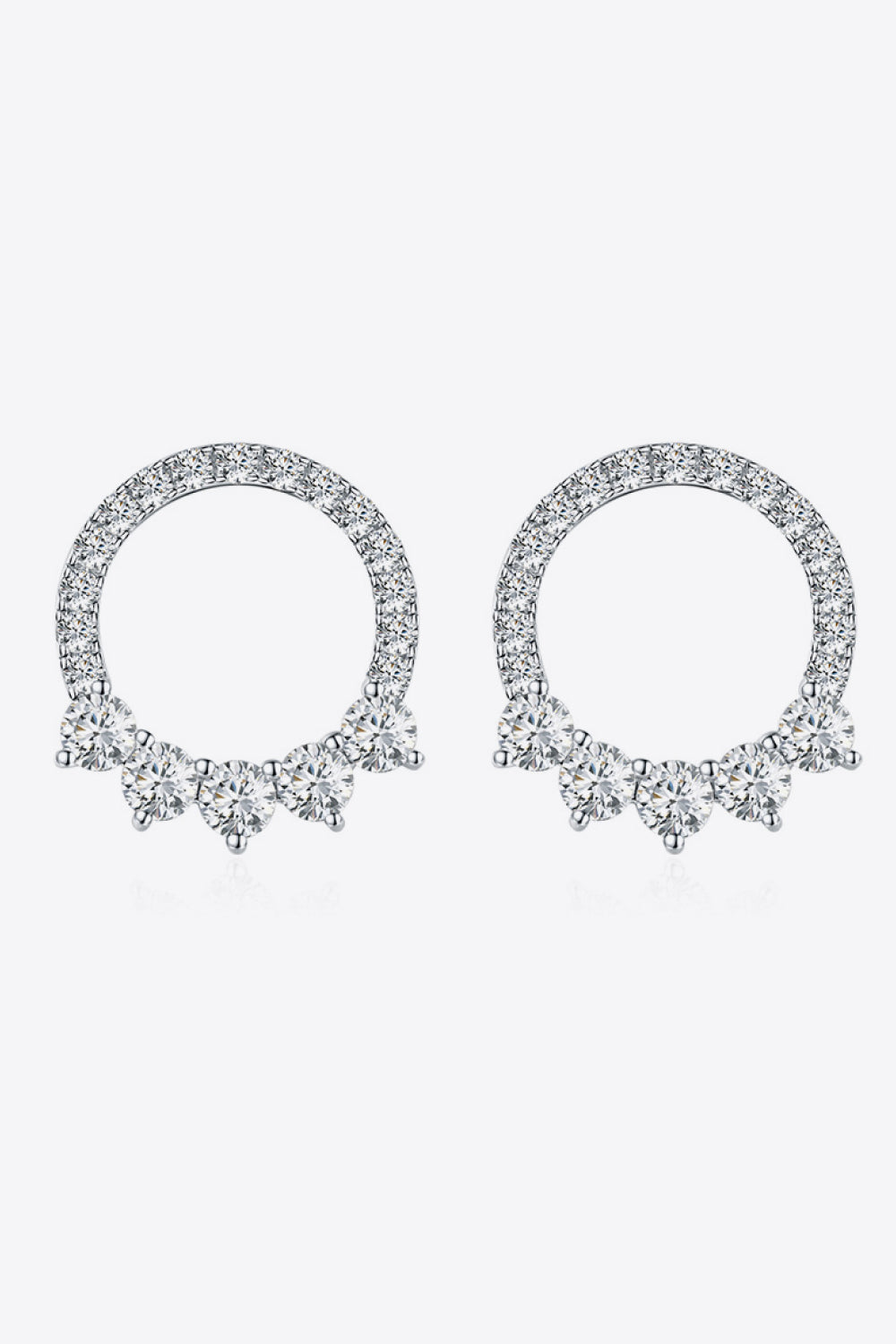 Moissanite Platinum-Plated Earrings Ti Amo I love you