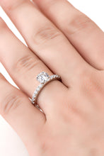 Load image into Gallery viewer, Moissanite Platinum-Plated Side Stone Ring Ti Amo I love you
