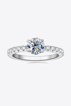 Load image into Gallery viewer, Moissanite Platinum-Plated Side Stone Ring Ti Amo I love you
