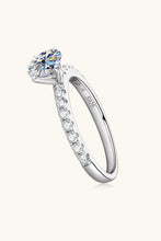 Load image into Gallery viewer, Moissanite Platinum-Plated Side Stone Ring Ti Amo I love you
