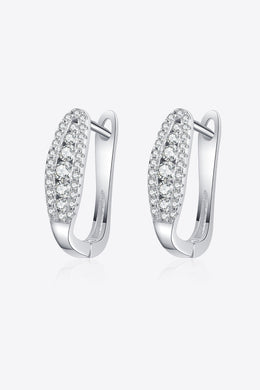 Moissanite Rhodium-Plated Earrings Ti Amo I love you