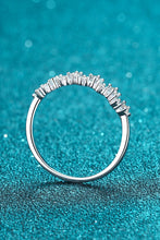 Load image into Gallery viewer, Moissanite Rhodium-Plated Half-Eternity Ring Ti Amo I love you
