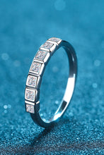 Load image into Gallery viewer, Moissanite Rhodium-Plated Half-Eternity Ring Ti Amo I love you
