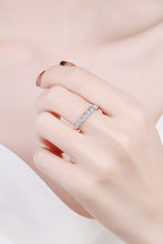 Load image into Gallery viewer, Moissanite Rhodium-Plated Half-Eternity Ring Ti Amo I love you
