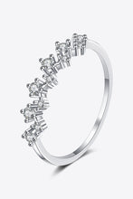 Load image into Gallery viewer, Moissanite Rhodium-Plated Half-Eternity Ring Ti Amo I love you
