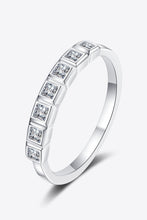 Load image into Gallery viewer, Moissanite Rhodium-Plated Half-Eternity Ring Ti Amo I love you
