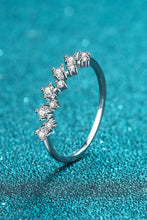 Load image into Gallery viewer, Moissanite Rhodium-Plated Half-Eternity Ring Ti Amo I love you
