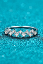 Load image into Gallery viewer, Moissanite Rhodium-Plated Half-Eternity Ring Ti Amo I love you
