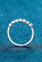 Load image into Gallery viewer, Moissanite Rhodium-Plated Half-Eternity Ring Ti Amo I love you
