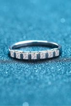 Load image into Gallery viewer, Moissanite Rhodium-Plated Half-Eternity Ring Ti Amo I love you
