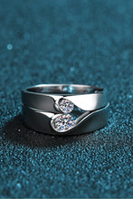 Load image into Gallery viewer, Moissanite Rhodium-Plated Ring Ti Amo I love you
