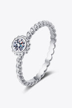 Load image into Gallery viewer, Moissanite Rhodium-Plated Ring Ti Amo I love you
