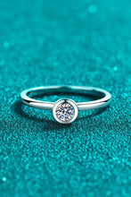 Load image into Gallery viewer, Moissanite Rhodium-Plated Solitaire Ring - Sizes 4-11 Ti Amo I love you
