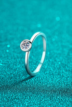 Load image into Gallery viewer, Moissanite Rhodium-Plated Solitaire Ring - Sizes 4-11 Ti Amo I love you
