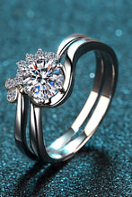 Load image into Gallery viewer, Moissanite Rhodium-Plated Two-Piece Ring Set Ti Amo I love you
