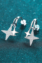 Load image into Gallery viewer, Moissanite Star Rhodium-Plated Drop Earrings Ti Amo I love you
