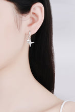 Load image into Gallery viewer, Moissanite Star Rhodium-Plated Drop Earrings Ti Amo I love you
