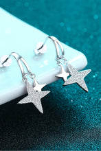 Load image into Gallery viewer, Moissanite Star Rhodium-Plated Drop Earrings Ti Amo I love you
