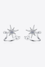 Load image into Gallery viewer, Moissanite Star Rhodium-Plated Earrings Ti Amo I love you
