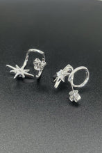 Load image into Gallery viewer, Moissanite Star Rhodium-Plated Earrings Ti Amo I love you
