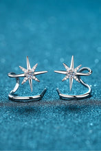 Load image into Gallery viewer, Moissanite Star Rhodium-Plated Earrings Ti Amo I love you
