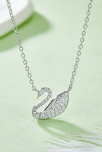 Load image into Gallery viewer, Moissanite Swan 925 Sterling Silver Necklace Ti Amo I love you
