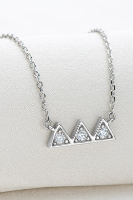 Moissanite Triangle Platinum-Plated Necklace Ti Amo I love you