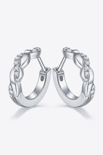 Load image into Gallery viewer, Moissanite Twisted Platinum-Plated Earrings Ti Amo I love you
