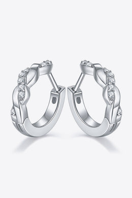 Moissanite Twisted Platinum-Plated Earrings Ti Amo I love you