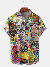 Load image into Gallery viewer, Molilulu - Mens - Peace &amp; Love Print - Front Button Pocket Casual Hawaiian Shirt Ti Amo I love you
