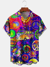 Load image into Gallery viewer, Molilulu - Mens - Peace &amp; Love Print - Front Button Pocket Casual Hawaiian Shirt Ti Amo I love you
