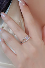 Load image into Gallery viewer, Moonstone Heart 925 Sterling Silver or Rose Gold Plated Ring - Sizes 6-9 Ti Amo I love you
