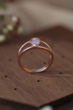 Load image into Gallery viewer, Moonstone Heart 925 Sterling Silver or Rose Gold Plated Ring - Sizes 6-9 Ti Amo I love you
