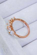 Load image into Gallery viewer, Moonstone and Zircon Heart Ring Ti Amo I love you
