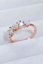 Load image into Gallery viewer, Moonstone and Zircon Heart Ring Ti Amo I love you
