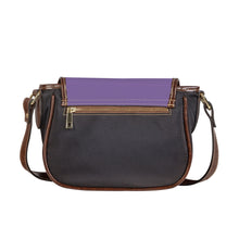 Load image into Gallery viewer, Ti Amo I love you - Exclusive Brand - Faded Purple 2 - Double White Heart - Saddle Bag
