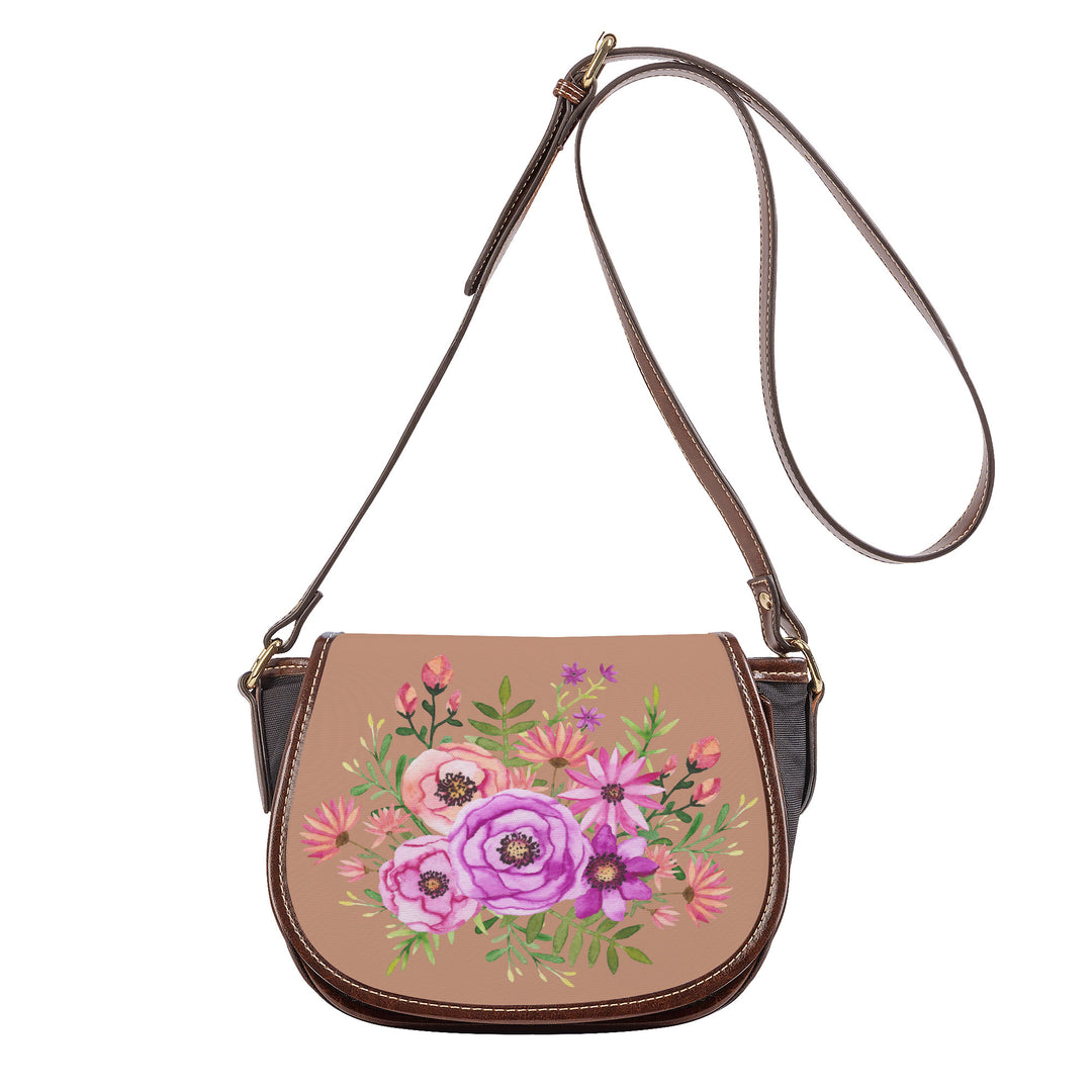 Ti Amo I love you - Exclusive Brand - Feldspar - Pink Floral -  Saddle Bag
