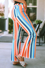 Load image into Gallery viewer, Multicolor Striped Raw Hem Flared Bottom Denim Pants - Sizes 4-18 Ti Amo I love you
