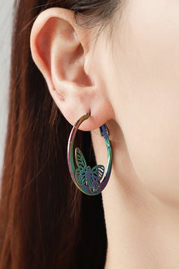 Multicolored Butterfly Huggie Earrings Ti Amo I love you