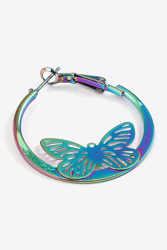 Multicolored Butterfly Huggie Earrings Ti Amo I love you