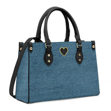 Load image into Gallery viewer, Ti Amo I love you - Exclusive Brand - Denim Blue Bayoux - Luxury Womens PU Tote Bag - Black Straps
