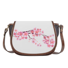 Load image into Gallery viewer, Ti Amo I love you - Exclusive Brand - Concrete - Pink Floral Branch - Saddle Bag
