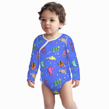 Load image into Gallery viewer, Ti Amo I love you - Exclusive Brand - Neon Blue - Sea Creatures -  Baby Long-Sleeve Bodysuit
