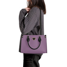 Load image into Gallery viewer, Ti Amo I love you - Exclusive Brand - Viola Purple - Luxury Womens PU Tote Bag - Black Straps
