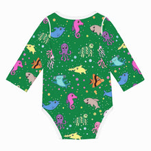 Load image into Gallery viewer, Ti Amo I love you - Exclusive Brand - Fun Green - Sea Creatures -  Baby Long-Sleeve Bodysuit
