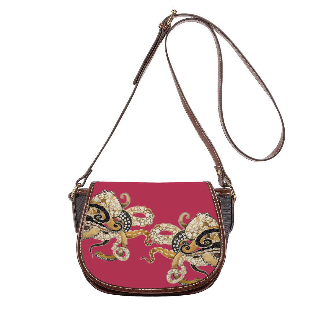 Ti Amo I love you - Exclusive Brand - Viva Magenta - Octopi - Saddle Bag