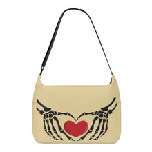 Load image into Gallery viewer, Ti Amo I love you - Exclusive Brand - Double Colonial White - Skeleton Heart Hands  -  Journey Computer Shoulder Bag
